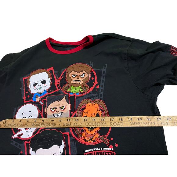 Halloween Horror Nights Shirt Men's XL Black Red Ringer Graphic Tee 2022 - Picture 4 of 9